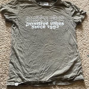 Green/grey Dutch bros positive vibes t shirt